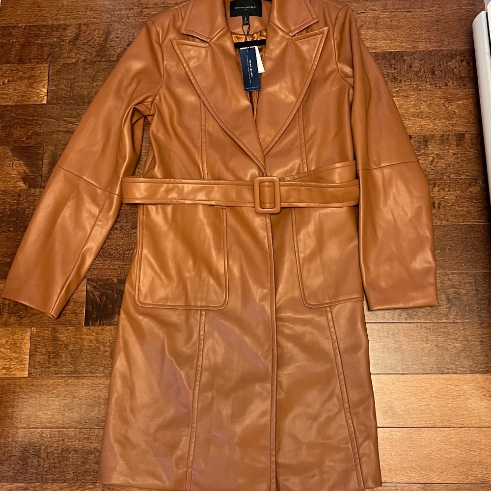 Banana Republic vegan leather coat